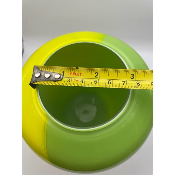 Canary Yellow & Lime Green Oval Shaped Cased Vase by Gorgeous Designs - Picture 6 of 8